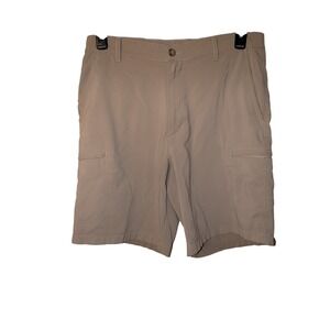 Chaps Golf Mens Performance Cargo Shorts Tan Khaki Size 33 Flat Front Active